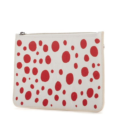 Louis Vuitton "limited Edition Yayoi Kusama Infinity Dot Neverfull Pouch" White