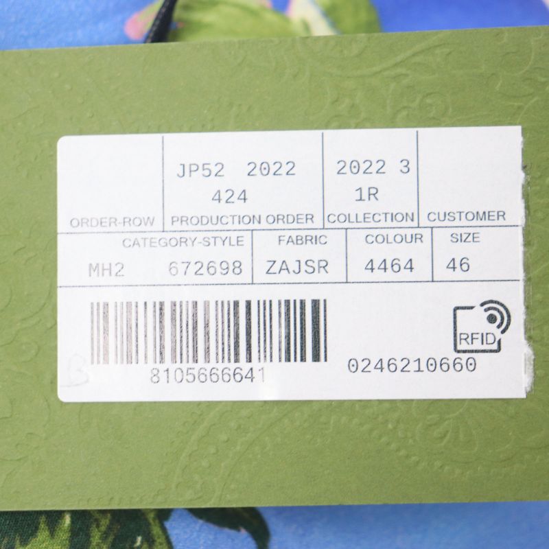 Gucci 22AW 672698 100% Cotton Button Fly Half Pants Aloha Shorts Blue 46 Made