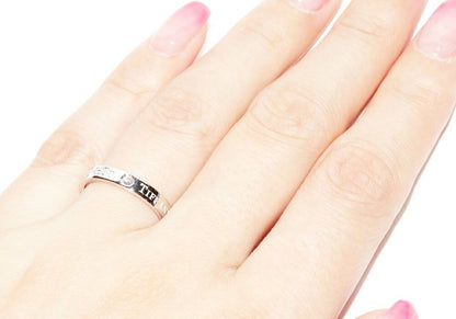 Tiffany & Co Ring Pt950 Diamond 3P (007ct) T&CO Band Ring With Flat Band Ring