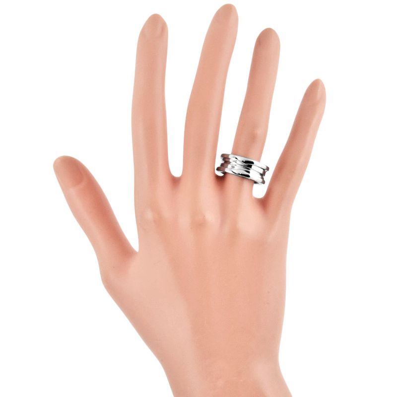 Bulgari Bvlgari B-zero1 2 Band Ring #54 18K White Gold 87g B-zero1