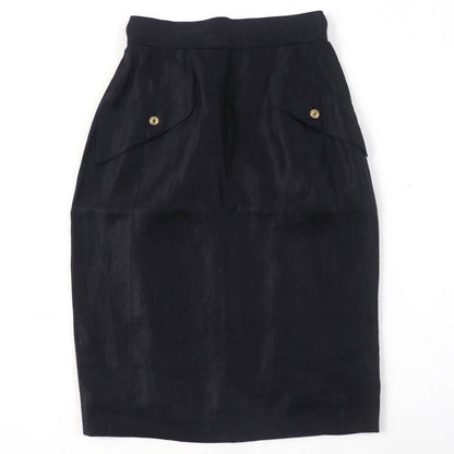 CHANEL Vintage 150466d4 A250078 100% Linen 100% Silk Lining Logo Button Tight