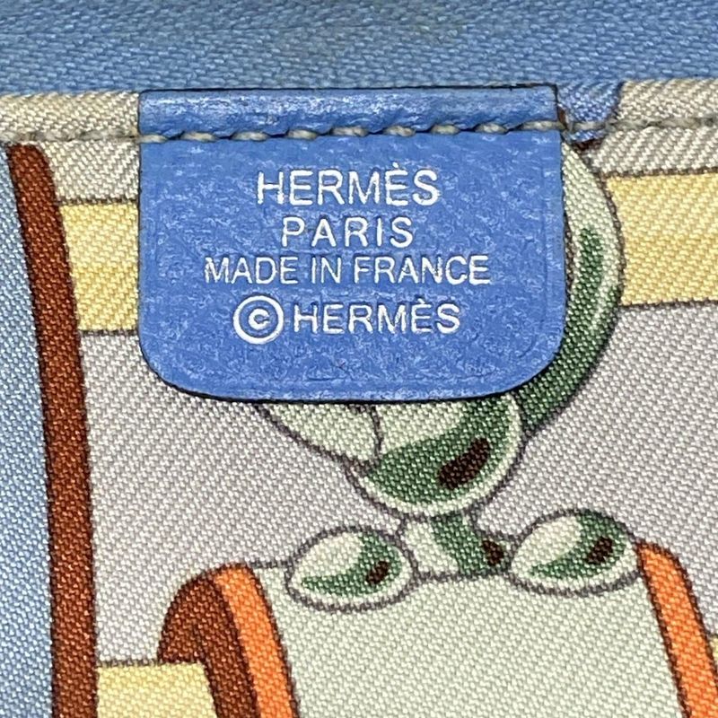 Hermes Notebook Agenda Zip Silk Inn Blue Round Zipper