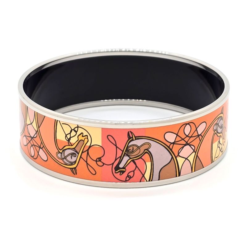 Hermes Emailles GM Bangle 195cm (768in) (approx) Around The Wrist Horse Motif