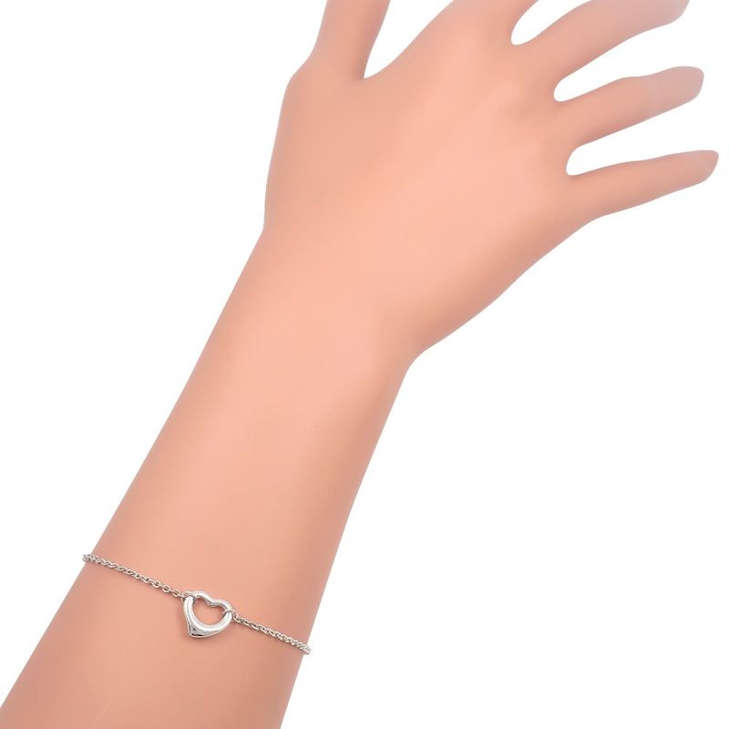 Tiffany & Co Open Heart 3P Elsa Peretti Silver 925 Ladies 3.0g Bracelet