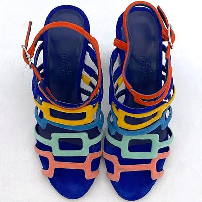 Hermes Sandals Ec21356 Navy Multicolor 141157 z