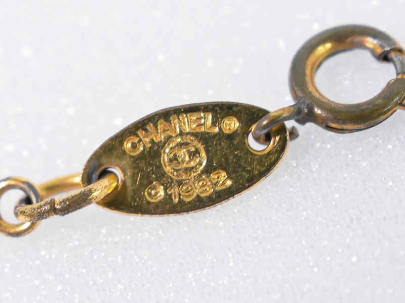 Authentic Chanel Coco Mark Necklace Pendant GP Gold Plated Accessories Jewelry