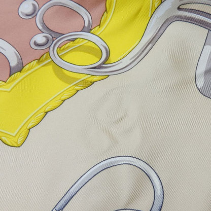 Hermes Scarf Carré 90 Silk Multicolor Ice Blue Yellow LIFT Profile Women Hermes