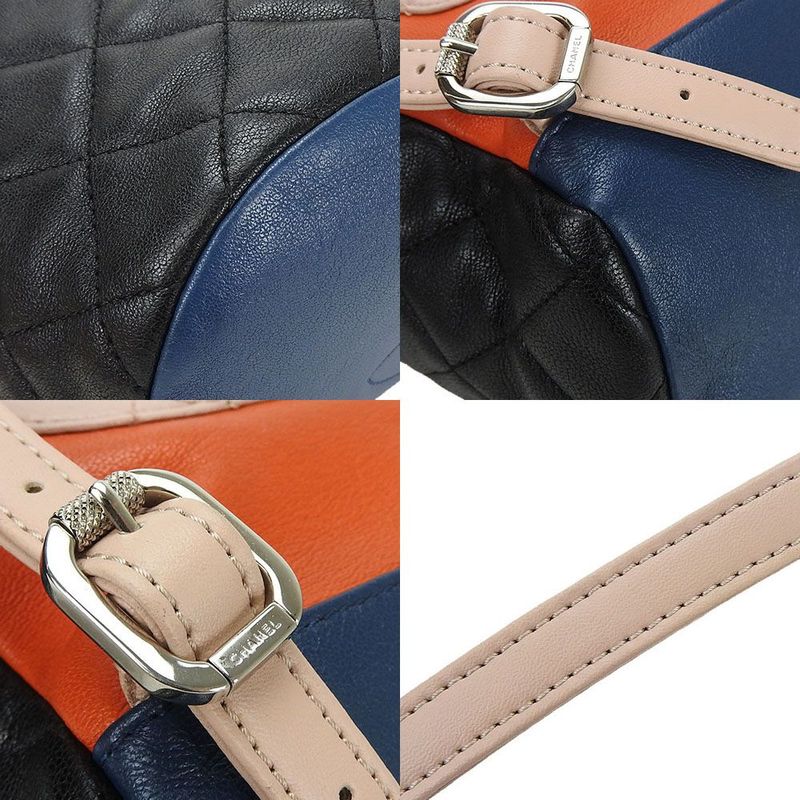 Chanel Backpack Matelasse Coco Mark Lambskin Leather 23rd Black Multicolor