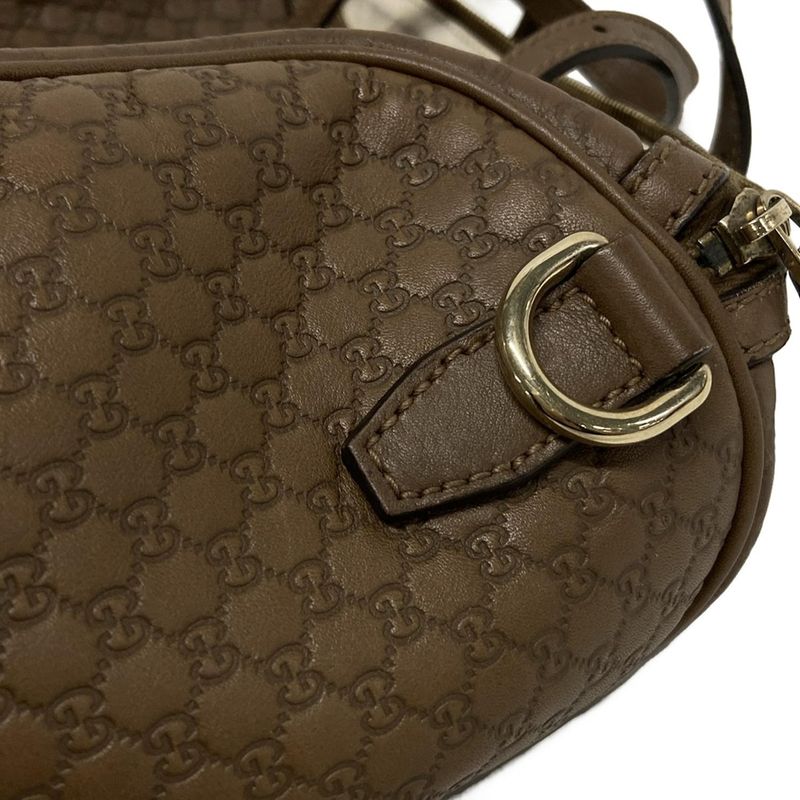 Gucci Handbag Nice/micro Guccissima 322231 Dark Brown Mini Boston Leather