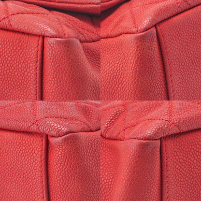 Chanel Chain Shoulder Bag Matelasse Turnlock 2way Caviar Skin Red Gold Hardware