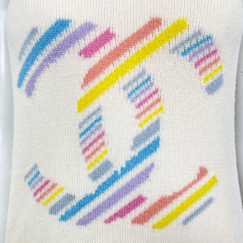 Chanel Dress 19C Coco Mark Coco Button Cashmere Knit Multicolor Storage With Bag