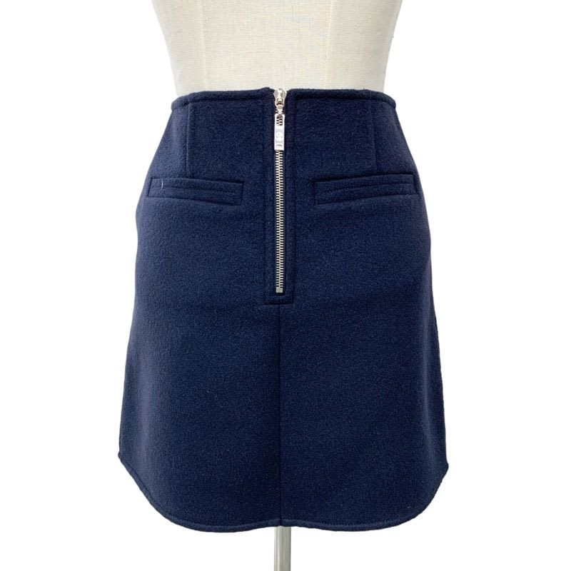 Louis Vuitton Monogram Skirt Navy Silver Zip