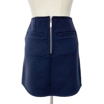 Louis Vuitton Monogram Skirt Navy Silver Zip