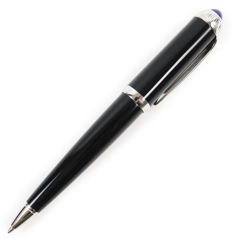 Cartier Roadster Twist Ballpoint Pen With Blue Gemstone Black Silver With Box