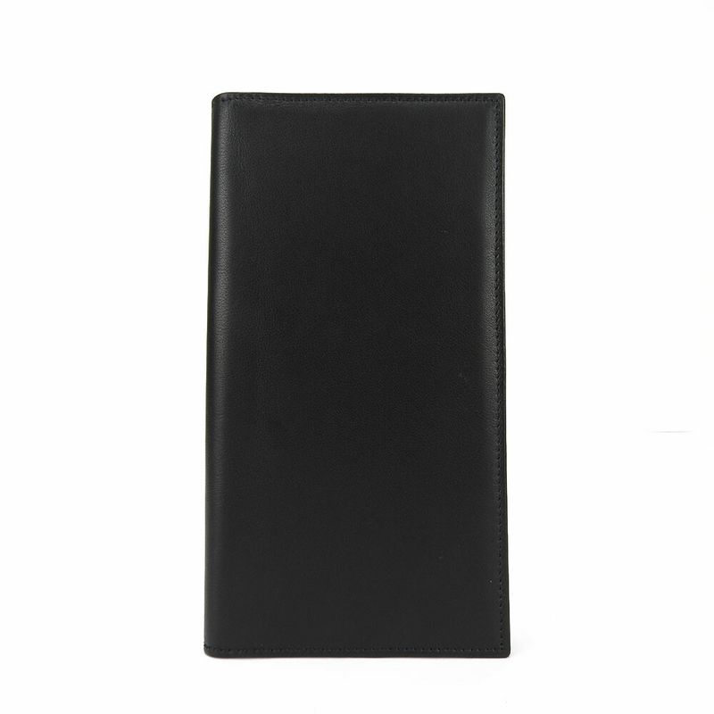 Bvlgari Long Wallet Leather Black Fold Long Billfold Change Purse None Men