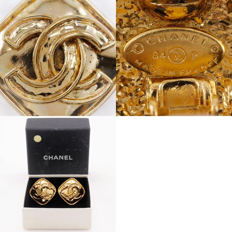 Chanel Coco Mark Vintage Gold Plated 94P Ladies 18.9g Earring