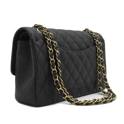 Chanel Shoulder Bag Matelasse 25 Flap Bag Caviar Skin Black Gold Hardware