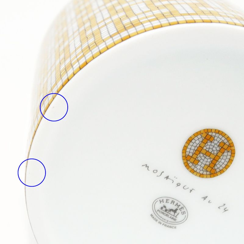 Hermes Mug Mosaic 24 Gold Color White Pottery Tableware Accessories