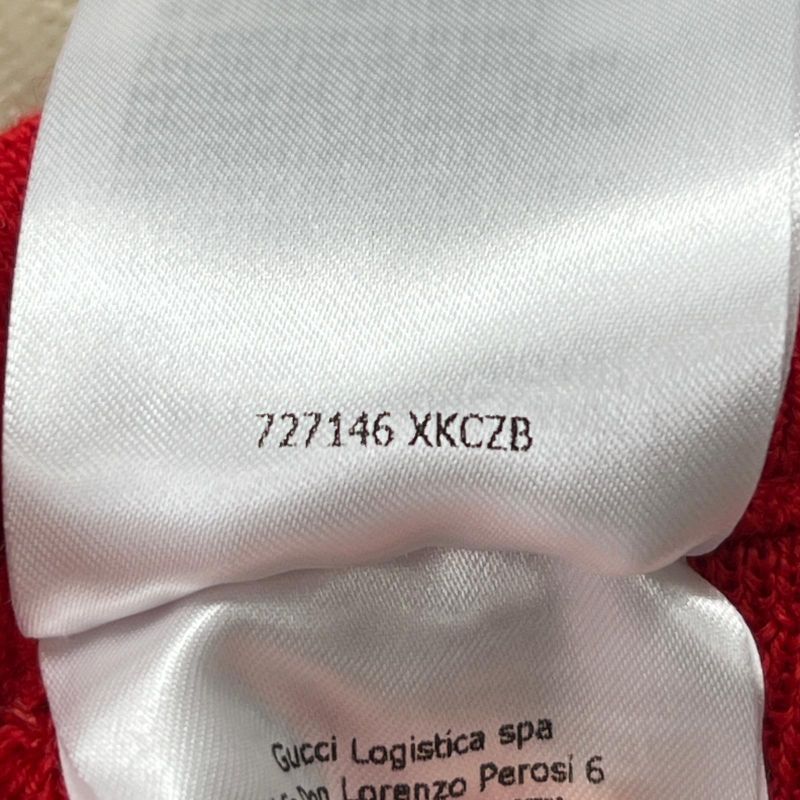 Gucci 23SS 727146 100% Wool Long Length Pleated Skirt Red S Made In Italy