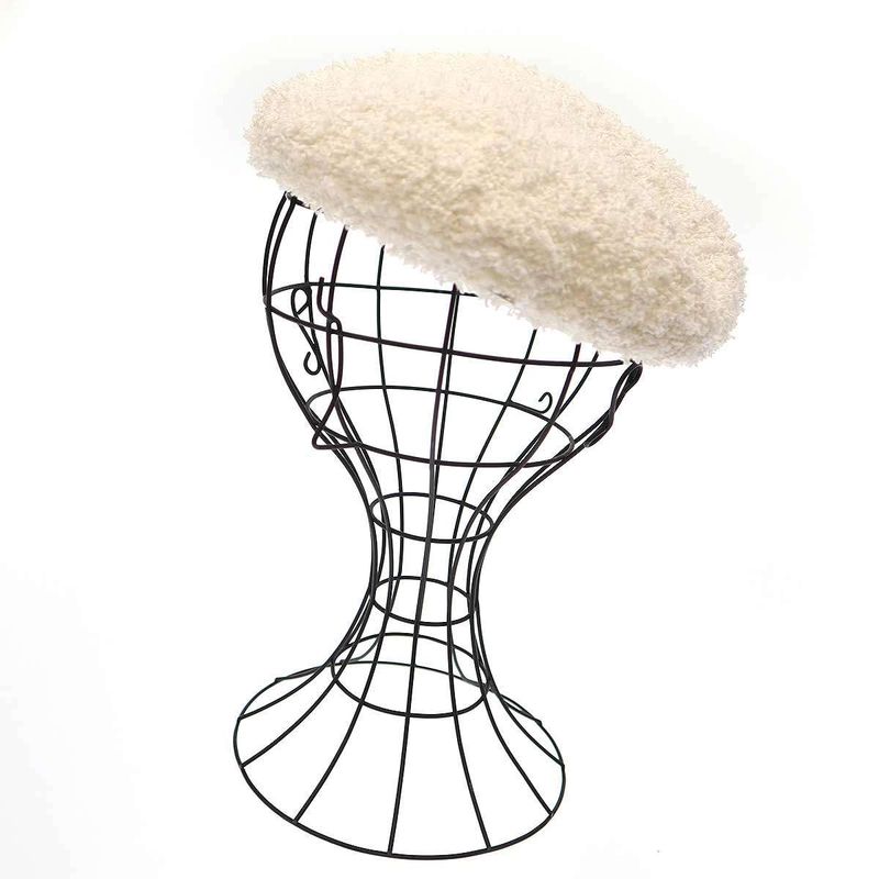 Chanel Coco Mark Tweed Beret White M