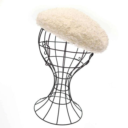 Chanel Coco Mark Tweed Beret White M