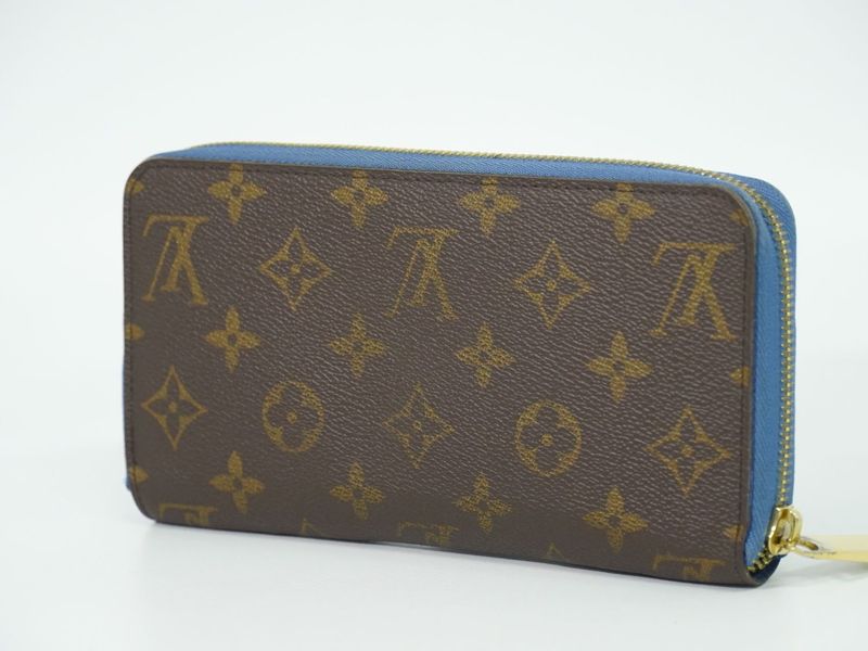 Authentic Louis Vuitton LV Zippy Wallet Monogram Round Zipper Long Wallet Brown