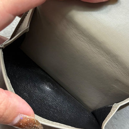 Bottega Veneta Trifold Wallet Intrecciato Leather Gray Men Women Unisex Compact