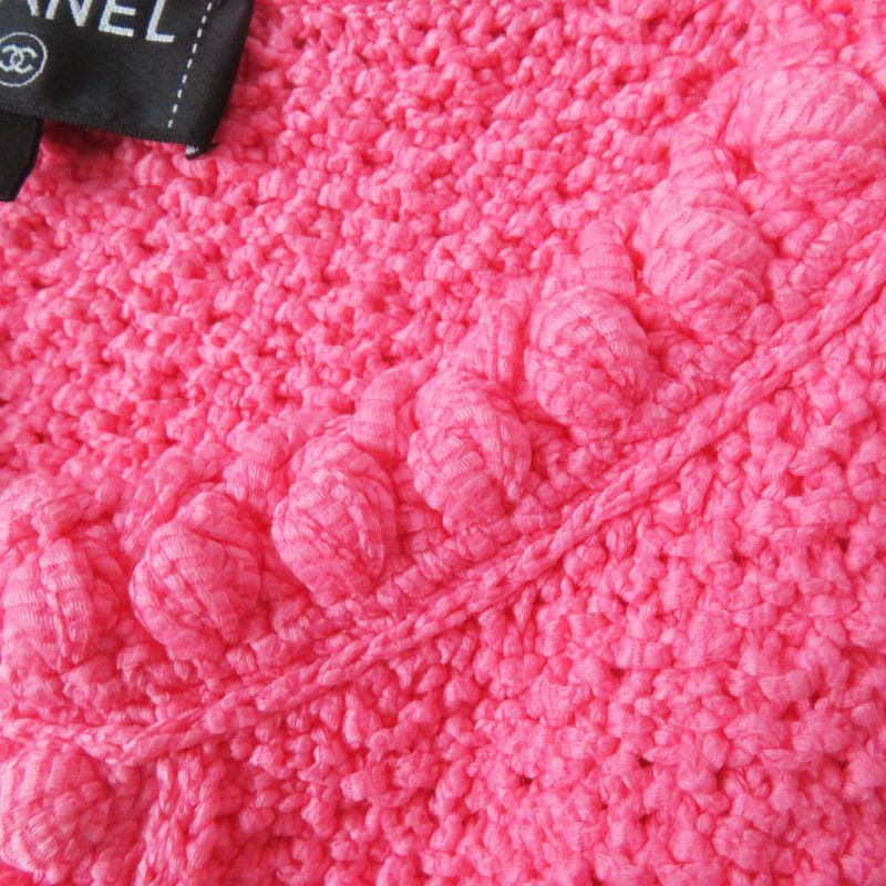 CHANEL 22S P72795 Front Open Long Length Gilet/vest With Coco Mark Buttons Pink