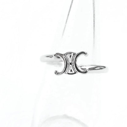 Celine 460ppp6bra Triomphe Asymmetric Ring Silver 52 Size Approx 12 With Box