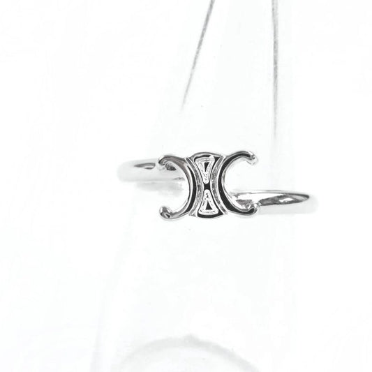 Celine 460ppp6bra Triomphe Asymmetric Ring Silver 52 Size Approx 12 With Box