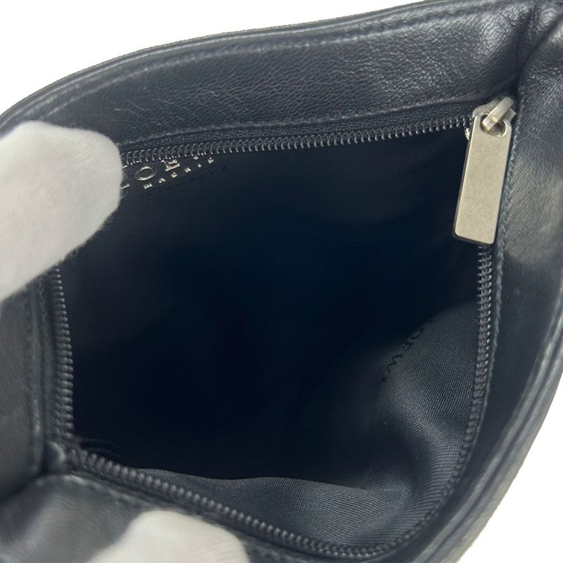 Loewe Mini Shoulder Bag Pochette Crossbody Leather Black Chic Women Ladies