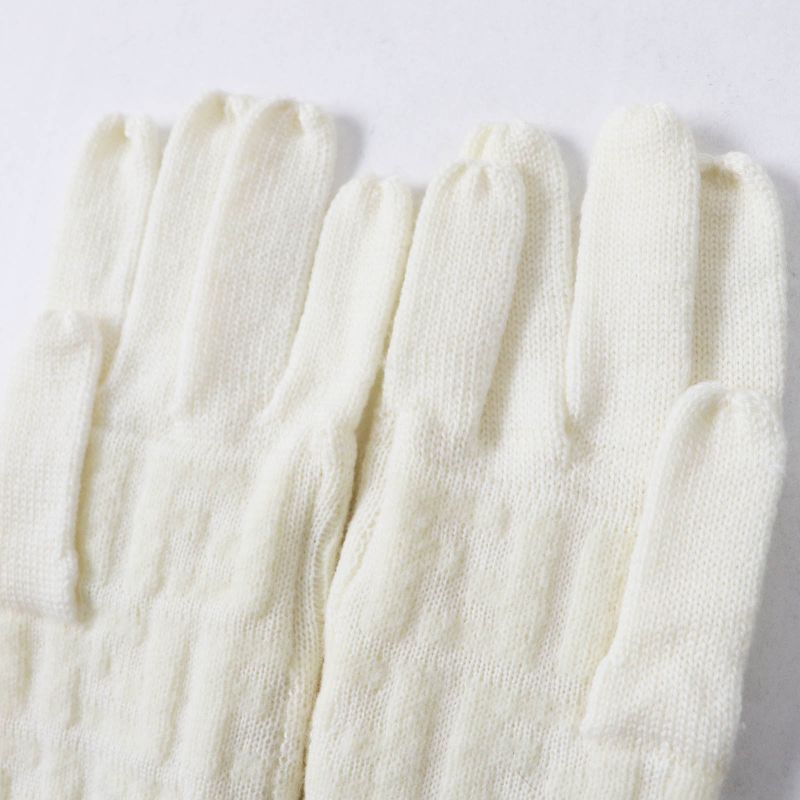 Fendi 00018401 Wool Zucca Pattern Knit Gloves/ Gloves Ivory 42 Made In Italy