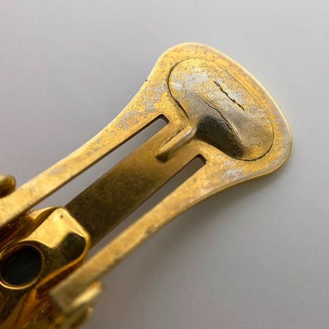 Celine Earring Gold Triomphe Excellent Condition Rare GP Used