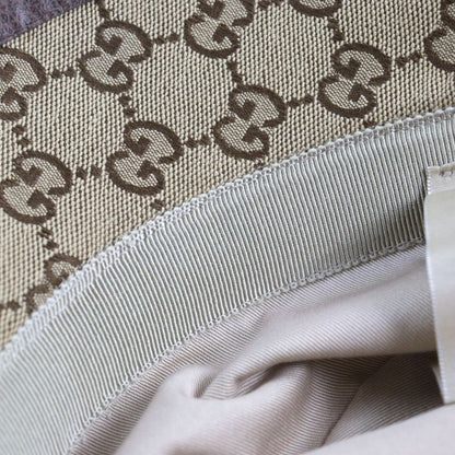 Gucci 576587 GG Canvas Fedora Hat GG Marmont Leather Trim Bucket Hat Beige