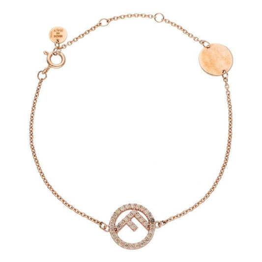 Fendi Huiz Rhinestone Logo Chain Bracelet Women