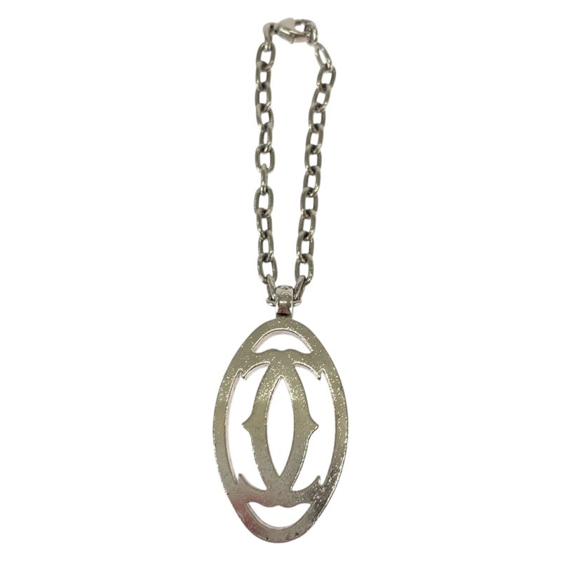 Cartier Double C Silver Stainless Steel T1220148 Key Holder Key Chain For Men