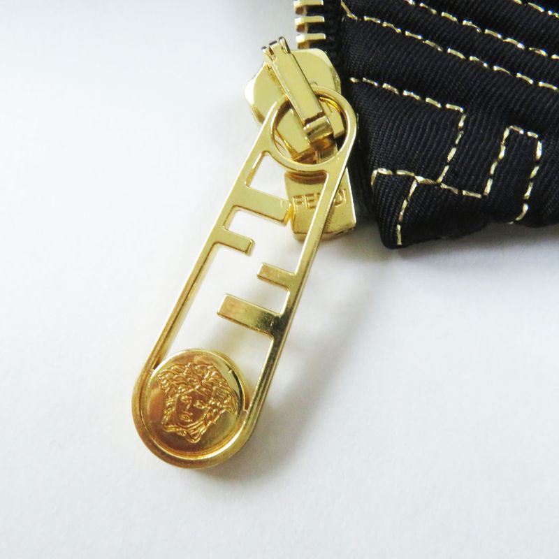 Fendace Fendi Versace 22SS Fj7258 Silk Blend FF Logo Baroque Pattern Blouson