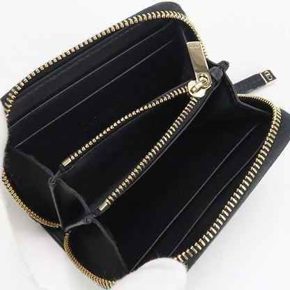 DIOR Zip Card Holder Coin Purse Calf Zip Card Holder Women's