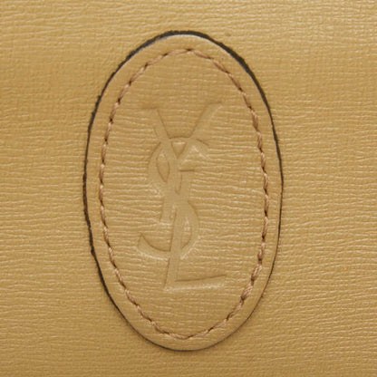 Saint Laurent YSL Logo Second Bag Clutch Bag Beige PVC Leather Women Saint