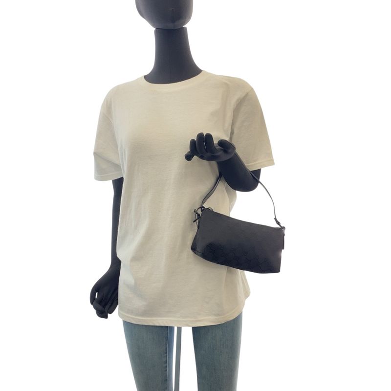 Gucci Black GG Canvas 103399 Handbag Accessory Pouch Women 504643