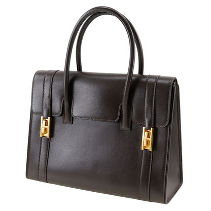 Hermes Drag 27 Box Calf Chocolat Brown/gold Hardware 00F Ladies Handbag