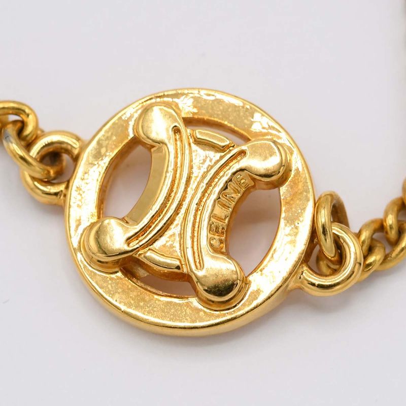 Celine Triomphe Bracelet Gold Color Macadam Accessories Women M2365