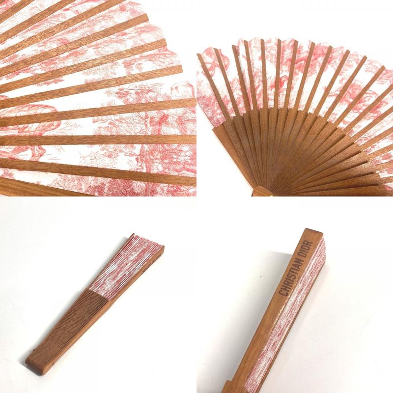 DIOR Miscellaneous Goods Twirldujuy Fan Wood Orange