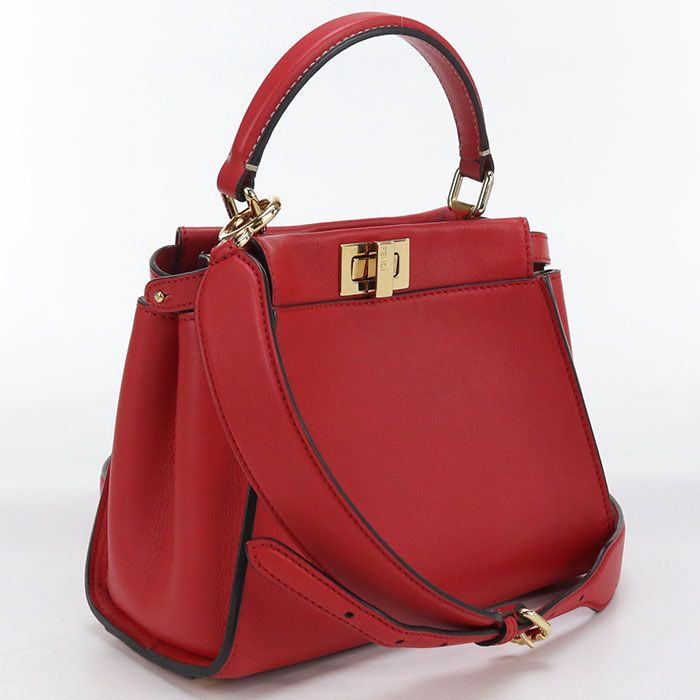 Fendi 2WAY Selleria Mini Peekaboo Handbag Leather Women