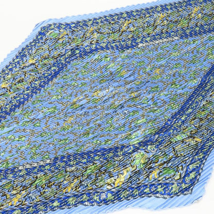 Hermes Scarf Pleated Carre 90 Indian Hunting Chasse EN INDE Silk Blue Multicolor