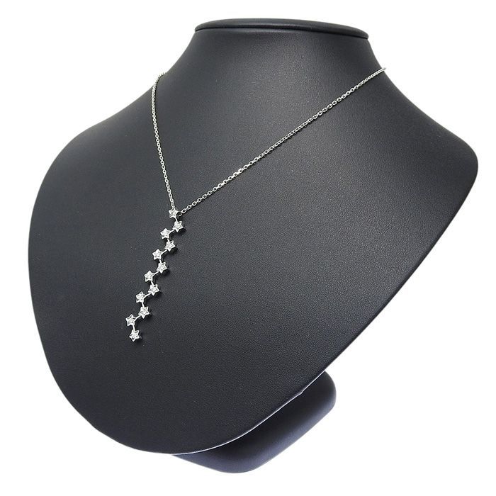 Chanel Comet 12P Diamond Necklace 18K White Gold 750 White Gold With Diamond