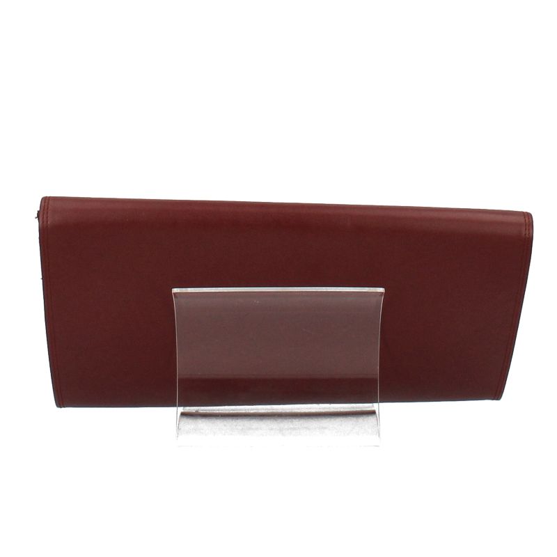 Cartier Must Line Clutch Bag Leather Ladies Clutch Bag Wine Red Excellent