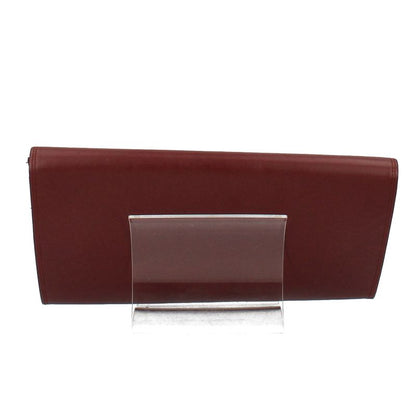 Cartier Must Line Clutch Bag Leather Ladies Clutch Bag Wine Red Excellent