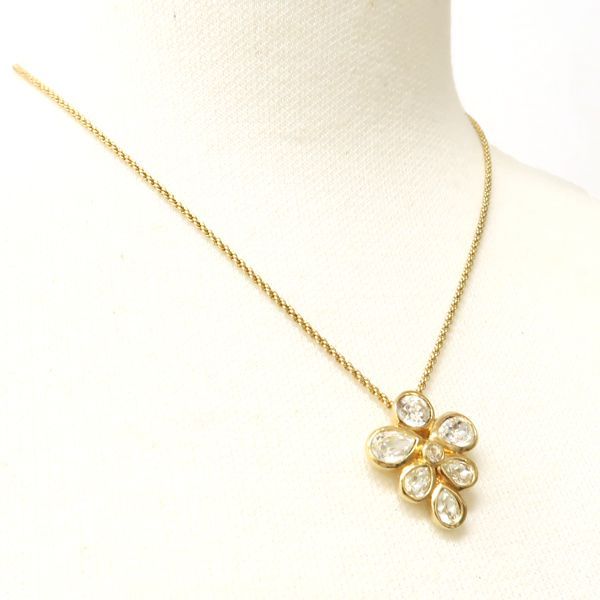 Chrdior Crystal Necklace GP Vintage Germany Transparent Stone Christian Dior