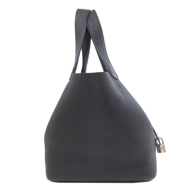 Hermes Picotin Lock MM Silver Hardware Handbag Togo Women